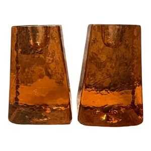 2 Fire & Light Copper Taper Candle Stick Holders Signed